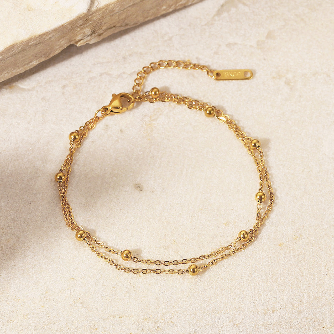 Lomenda Gold Beaded Cascade Bracelet