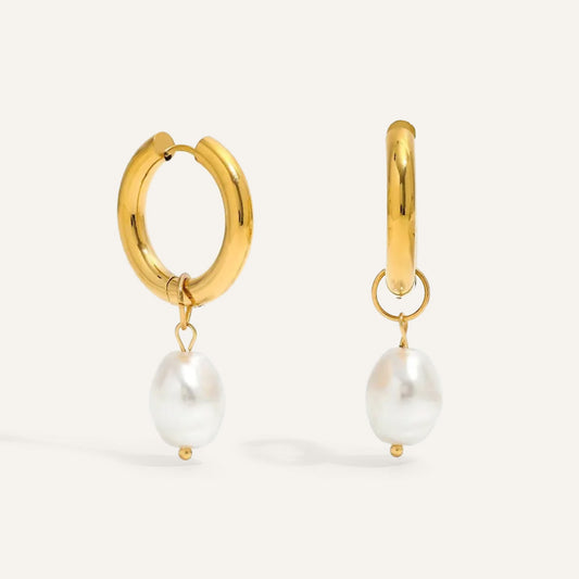 Lomenda Freshwater Pearl Drop Hoops