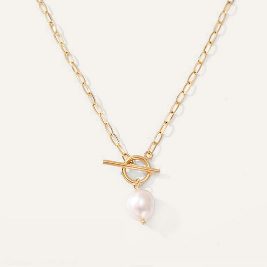 Lomenda Baroque Freshwater Pearl Toggle Necklace